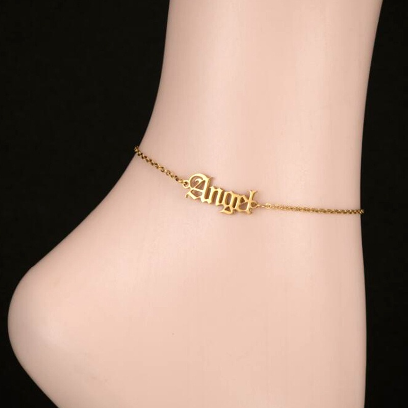 Stainless Steel Angel Anklet Chain Gold Letter Charm Foot Bracelets Anklets for Women Summer Fashion Jewelry Will and Sandy
Stainless Steel Angel Anklet Chain Gold Letter Charm Foot Bracelets Anklets for Women Summer Fashion Jewelry Will and Sandy
