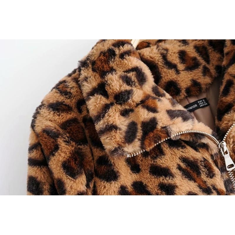Women Winter Autumn Vintage Leopard Jacket Female Warm Animal Print Tops Long Sleeve Cotton Coat Clothes modis manteau femme T200111