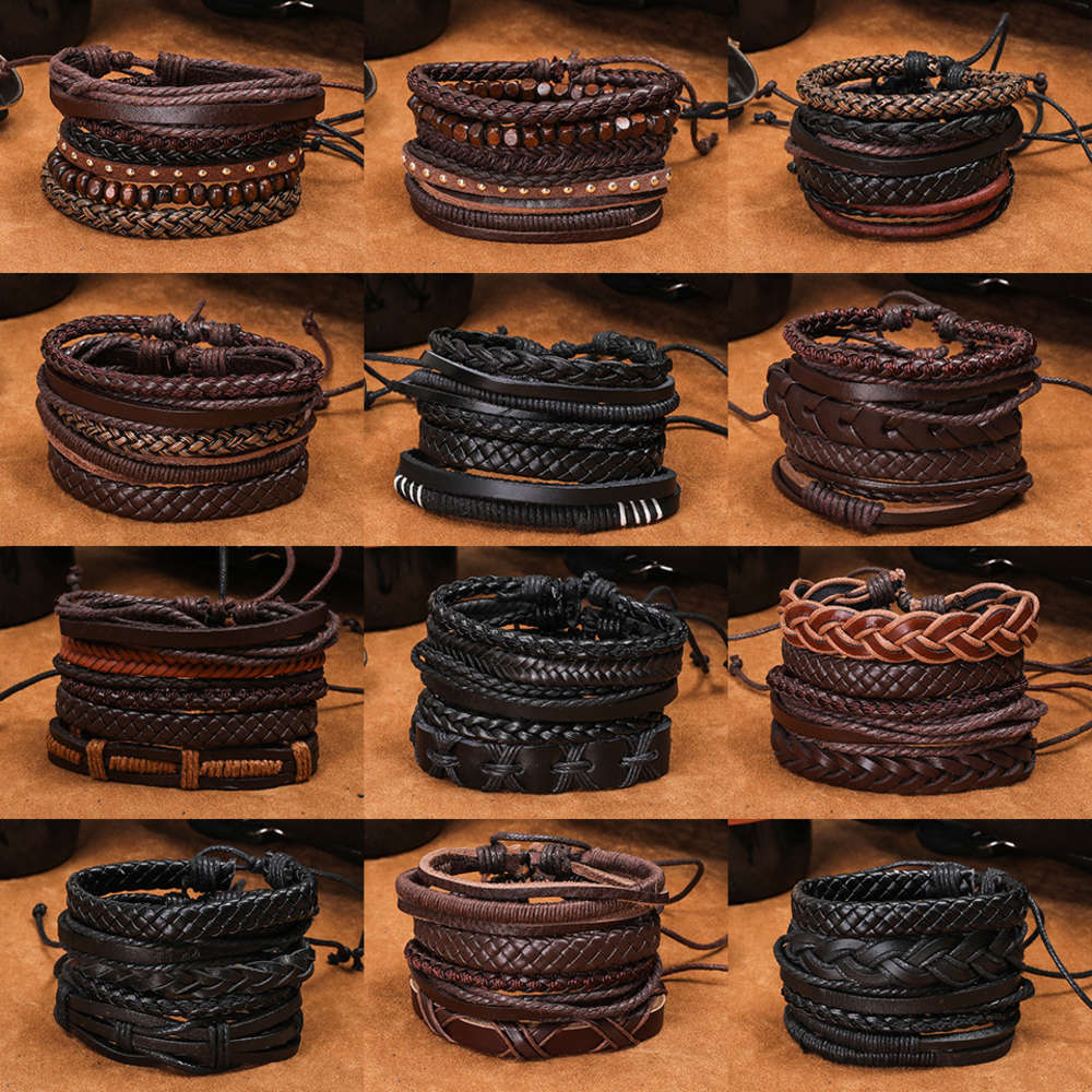 ,bracelet Personalized cowhide punk bracelet with multi-layer woven Bracelet DIY five piece Leather, Golden;silver
,bracelet Personalized cowhide punk bracelet with multi-layer woven Bracelet DIY five piece Leather, Golden;silver