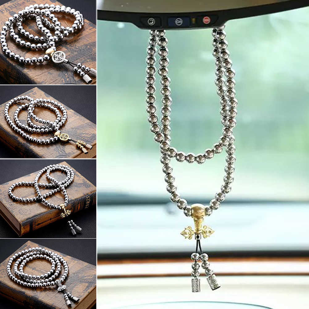 Prayer Casual Gift Outdoor Accessories Bracelet Portable Stainless Steel Buddha Beads Necklace Fashion Self Defense Arts Y2