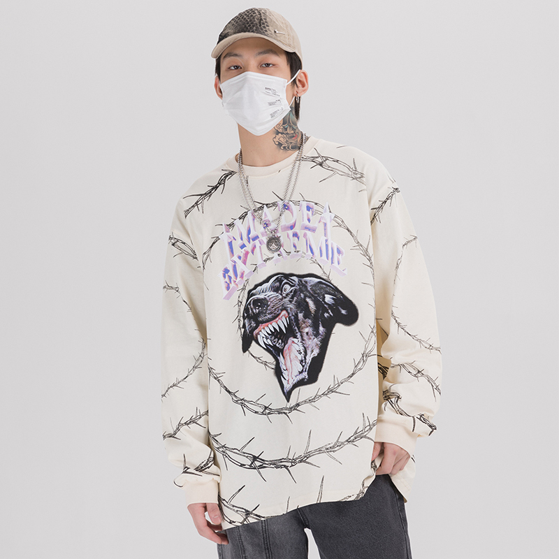 Aolamegs Sweatshirt Men Vicious Dog Printed Men Pullover Casual Cozy Oneck High Street Style Hoodies Streetwear Couple Autumn 201020