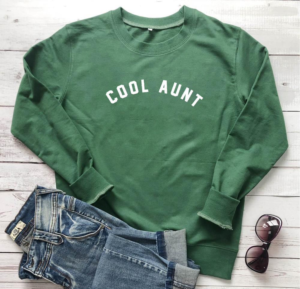 Cool Aunt Sweatshirt Casual Women Long Sleeve Slogan Pullovers Funny 90s New Aunt Life Gift Sweatshirts Streetwear Drop Shipping T200311