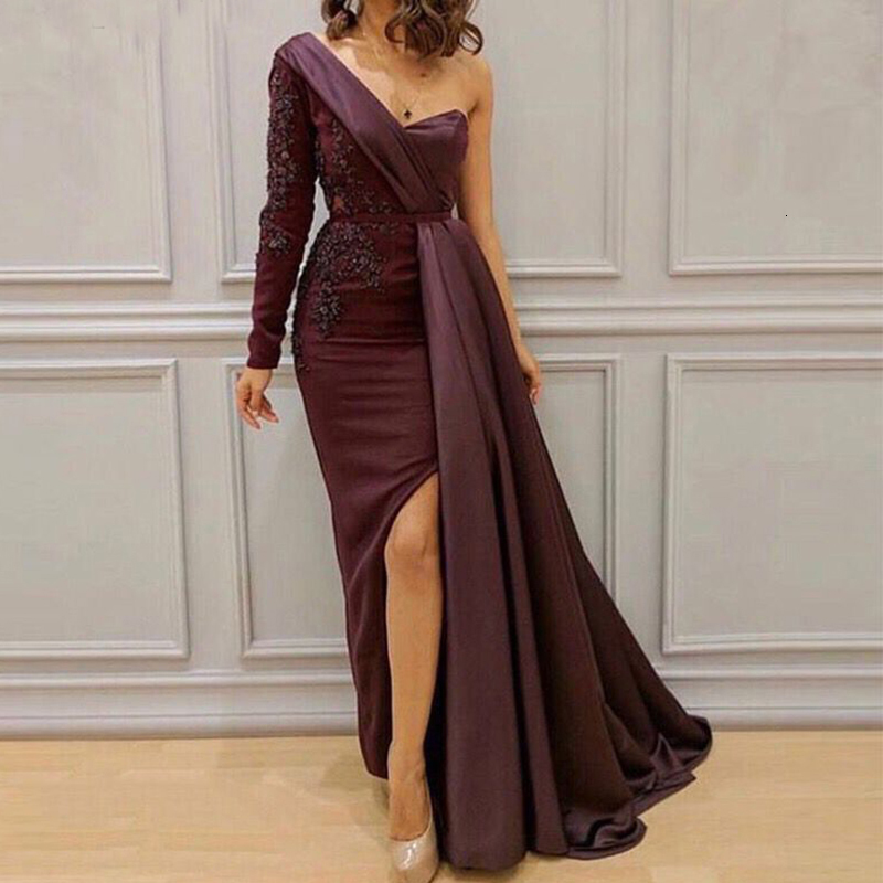 2021 New Vestidos De Noiva Elegant Long Mermaid One Shoulder Beading with Slit Saudi Arabic Formal Prom Evening Gown Jnze, Champagne
2021 New Vestidos De Noiva Elegant Long Mermaid One Shoulder Beading with Slit Saudi Arabic Formal Prom Evening Gown Jnze, Champagne
