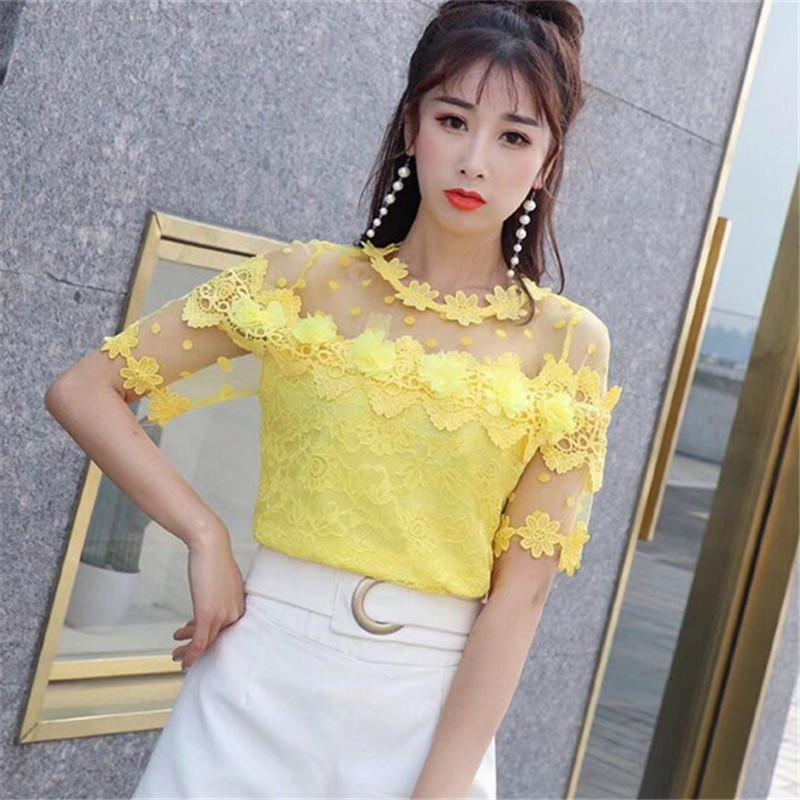 Women's Blouses & Shirts Women Lace Blouse 2021 Summer Sweet Dot Floral Hollow Out Shirt Female Short Sleeve Mesh Blusas Tops AB1407, Black
Women's Blouses & Shirts Women Lace Blouse 2021 Summer Sweet Dot Floral Hollow Out Shirt Female Short Sleeve Mesh Blusas Tops AB1407, Black
