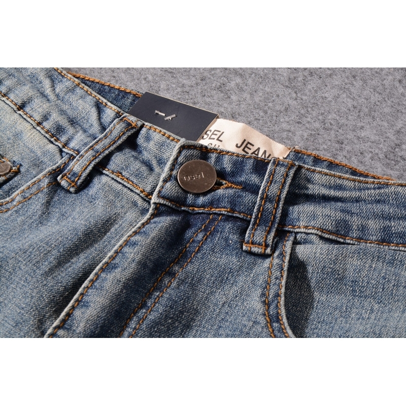American Streetwear Men Jeans Blue Color Slim Fit Casual Denim Pants Ankle Zipper Elastic Jeans Men Hip Hop Jeans homme T200614
