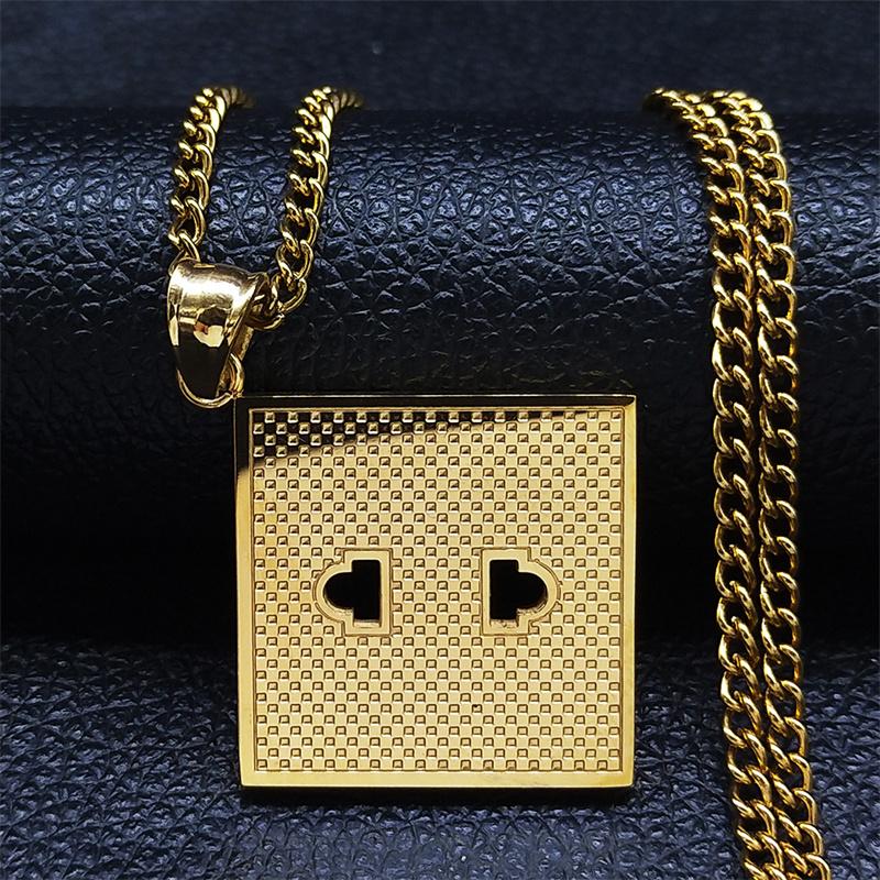 Pendant Necklaces Fashion Hip Hop Stainless Steel Plug Long Chain Women Gold Color Necklace Jewelry Acero Inoxidable Joyeria NXH335S06, Silver
Pendant Necklaces Fashion Hip Hop Stainless Steel Plug Long Chain Women Gold Color Necklace Jewelry Acero Inoxidable Joyeria NXH335S06, Silver