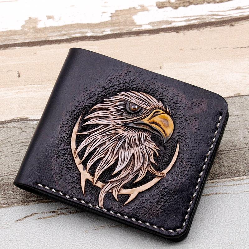 Wallets Hand-made Short Carving Eagle Purses Men Vegetable Tanned Leather Wallet Card Holder Souvenir Gift Customization, As pic
Wallets Hand-made Short Carving Eagle Purses Men Vegetable Tanned Leather Wallet Card Holder Souvenir Gift Customization, As pic