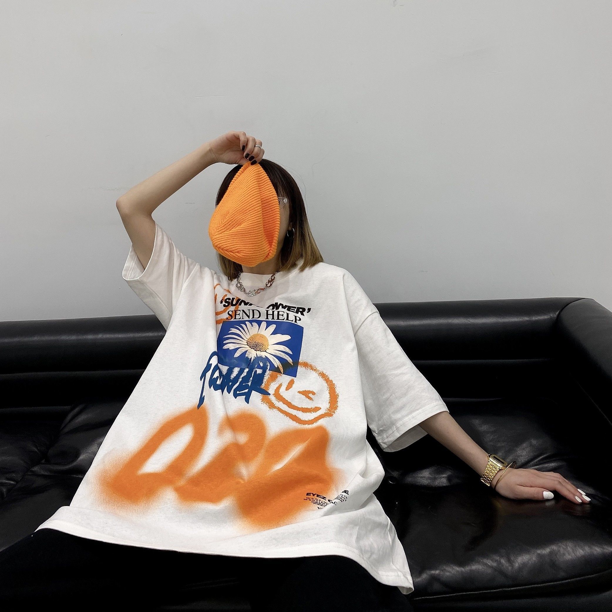 Harajuku Printed Women's Oversized Tshirt Summer Casual Loose Short Sleeve korea Plus Size Tees Fashion Outdoor Tops T200614