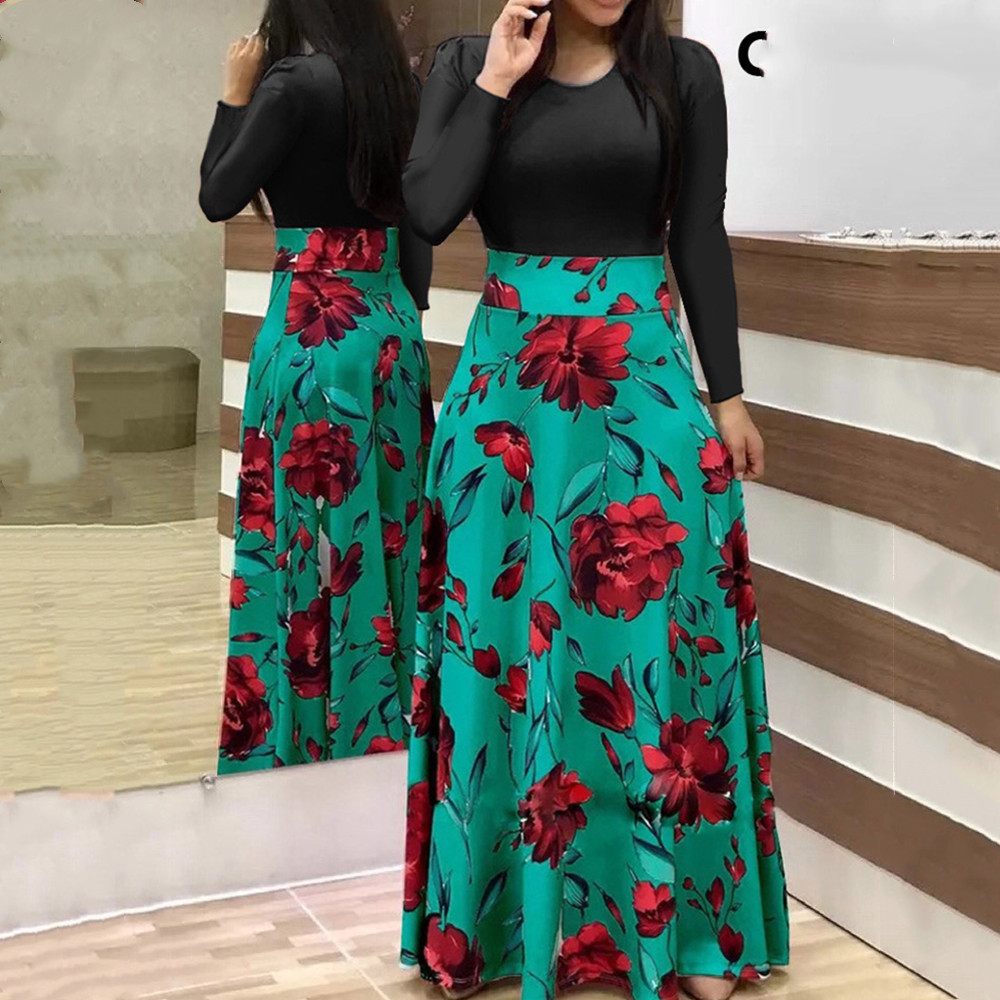 2021 New Autumn Casual Flower Matching Round Neck Long Sleeve Women Fashion Christmas Print Maxi Es Vestidos Xnri, Ts-8026 c025
2021 New Autumn Casual Flower Matching Round Neck Long Sleeve Women Fashion Christmas Print Maxi Es Vestidos Xnri, Ts-8026 c025