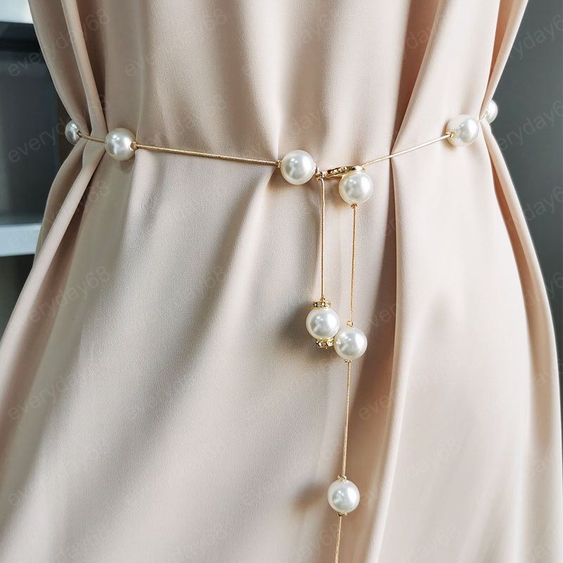 Elegant Women Pearl Belt Adjustable Metal Chain Belt Fashion Simple Thin Skinny Waistband Lady Dress Decorative Jewelry, As picture
Elegant Women Pearl Belt Adjustable Metal Chain Belt Fashion Simple Thin Skinny Waistband Lady Dress Decorative Jewelry, As picture