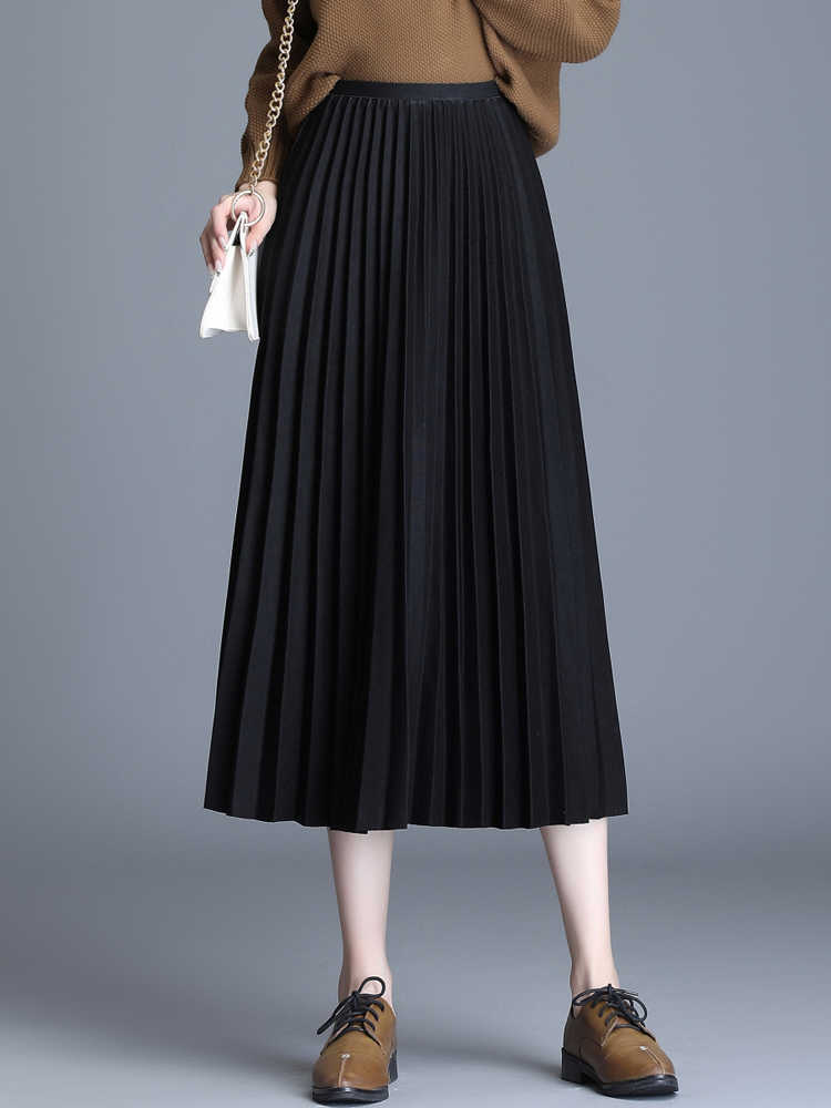 Atumn Women Elegant Pleated Skirt High Waist Women Mid-long Skirt Female Ladies High Quality Women Midi Skirt Black Saia 210608, Photo color
Atumn Women Elegant Pleated Skirt High Waist Women Mid-long Skirt Female Ladies High Quality Women Midi Skirt Black Saia 210608, Photo color