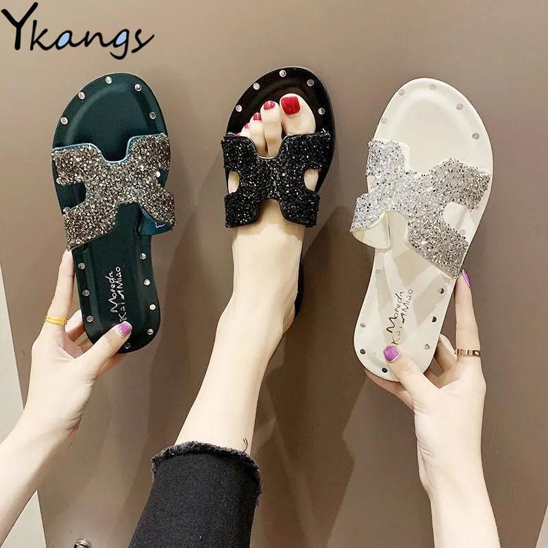 Summer Comfortable Ladies Sandals Casual Style Diamond Household Indoor Ladies Slippers Fashion Wear-Resistant Flat Beach Shoes, White 2
Summer Comfortable Ladies Sandals Casual Style Diamond Household Indoor Ladies Slippers Fashion Wear-Resistant Flat Beach Shoes, White 2