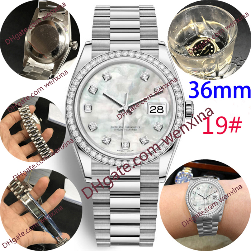 10 High Quality Deluxe Diamond Watch 36mm date montre de luxe steel 2813 automatic Mechanical The President strap Waterproof Woman Watches, 01
10 High Quality Deluxe Diamond Watch 36mm date montre de luxe steel 2813 automatic Mechanical The President strap Waterproof Woman Watches, 01