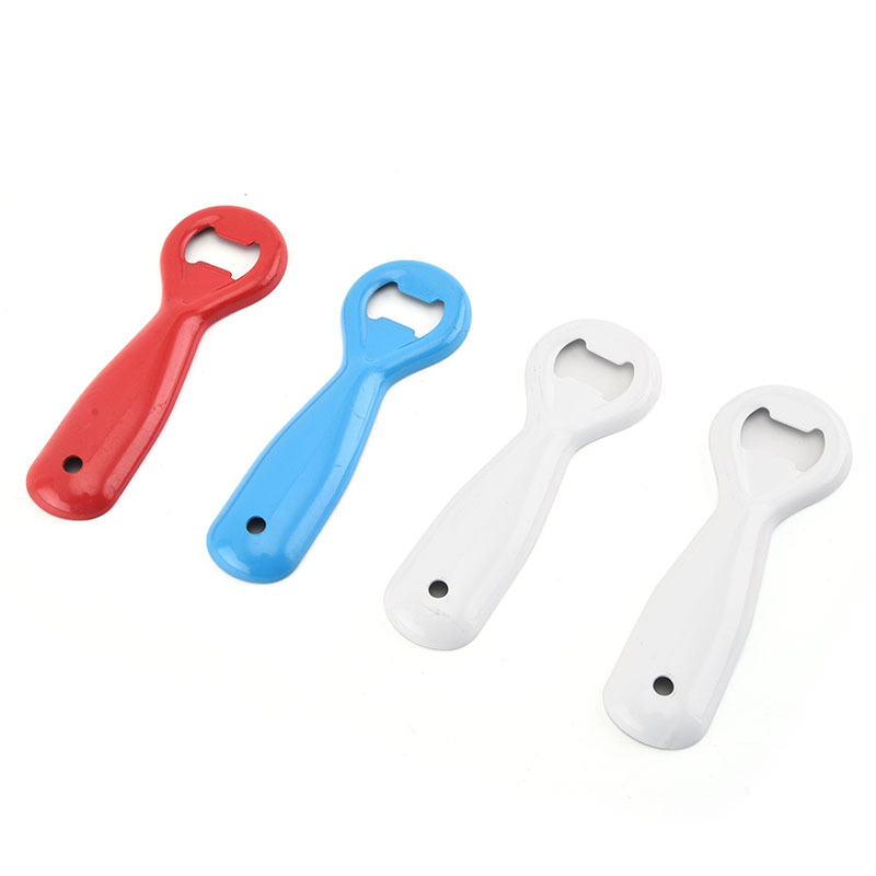 3 Colors Stainless Steel Handle Beer Bottle Opener Creative Corkscrew With Receive A Ring Portable Hanging Hole Design Save Kitchen Supplies Free ship