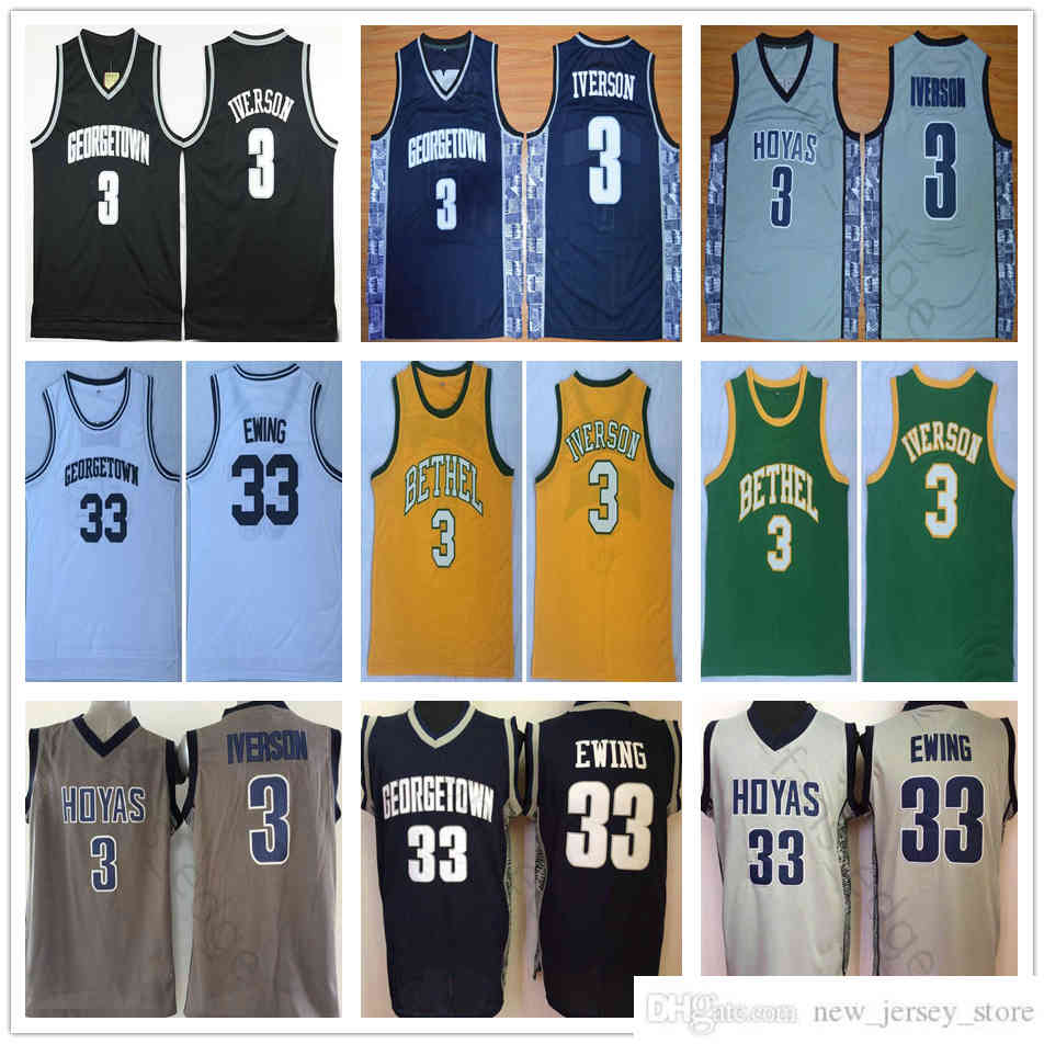 NCAA Georgetown Hoyas #3 Allen Iverson Jersey Bethel High School Mens Vintage Stitched 33 Patrick Ewing College Basketball Jerseys Mix Order, Black
NCAA Georgetown Hoyas #3 Allen Iverson Jersey Bethel High School Mens Vintage Stitched 33 Patrick Ewing College Basketball Jerseys Mix Order, Black