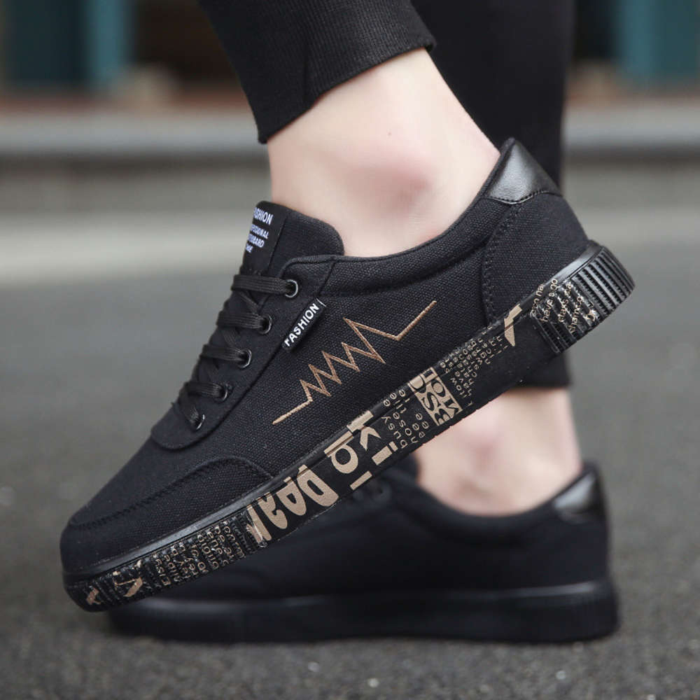 autumn new korean fashion men's shoes versatile casual canvas men's cloth student board men's shoes, Black
autumn new korean fashion men's shoes versatile casual canvas men's cloth student board men's shoes, Black