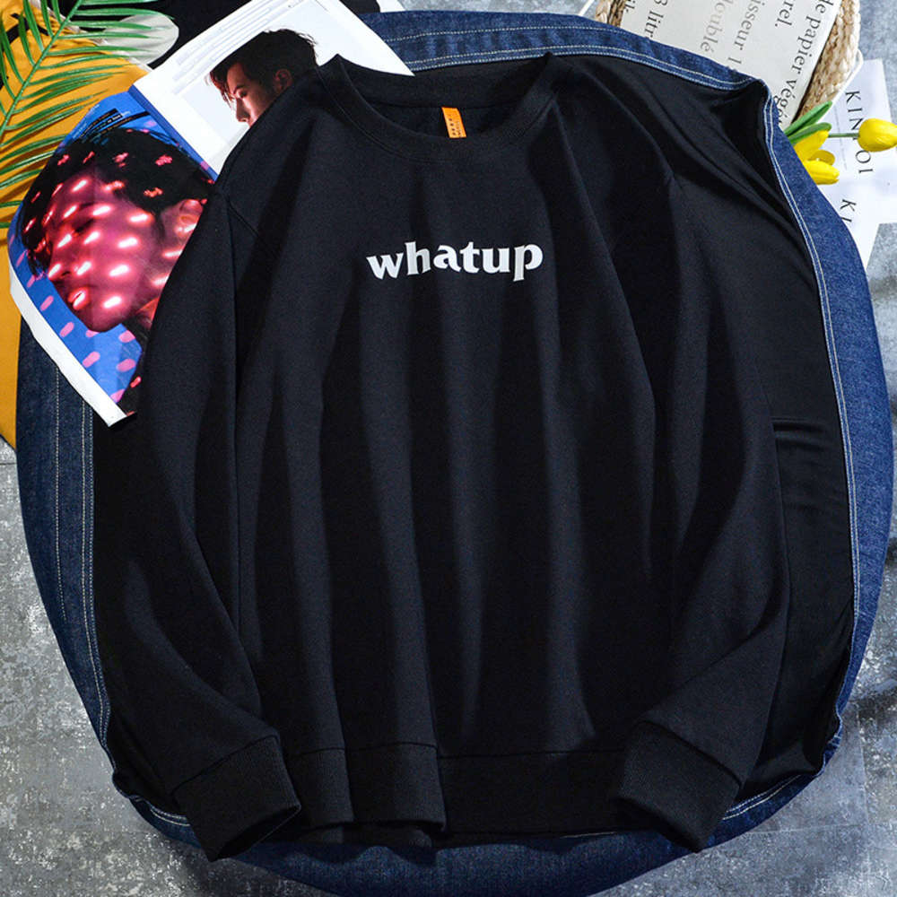 Whatup sweater Terry spring and autumn new thin loose large size lazy style BF Harajuku print Pullover, Black
Whatup sweater Terry spring and autumn new thin loose large size lazy style BF Harajuku print Pullover, Black
