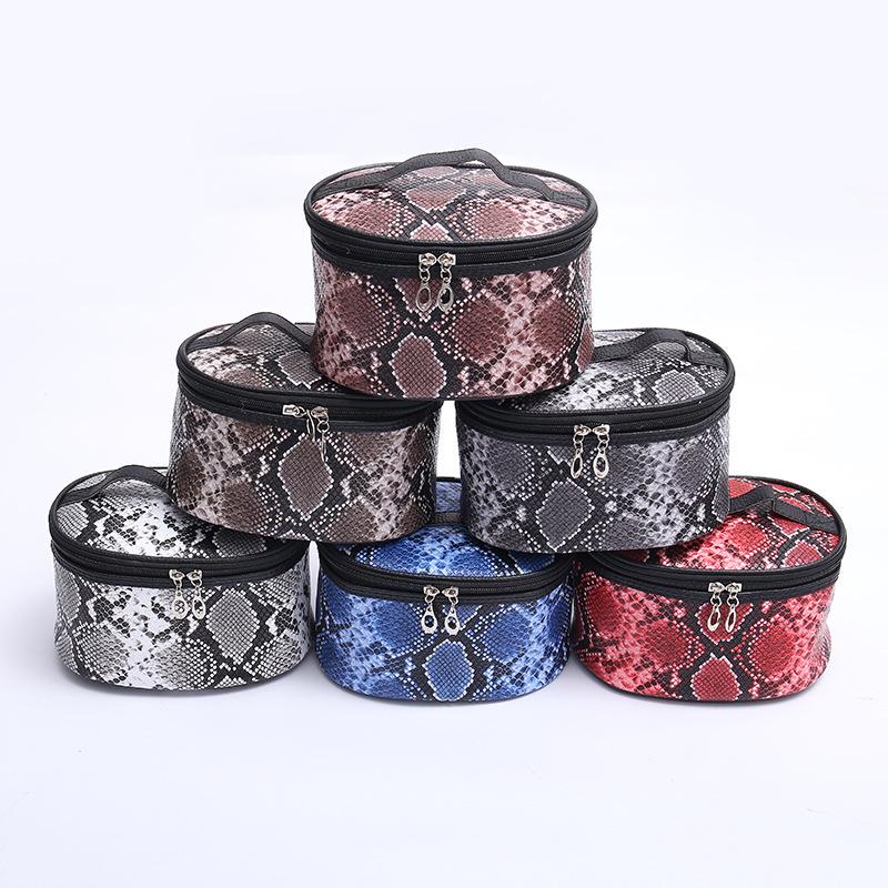 Fashion Snakeskin Print Makeup Bags Waterproof Barrel-Shaped Zipper Toiletry Pouch Cosmetic Bag Beauty Case Travel Organizer, Black
Fashion Snakeskin Print Makeup Bags Waterproof Barrel-Shaped Zipper Toiletry Pouch Cosmetic Bag Beauty Case Travel Organizer, Black
