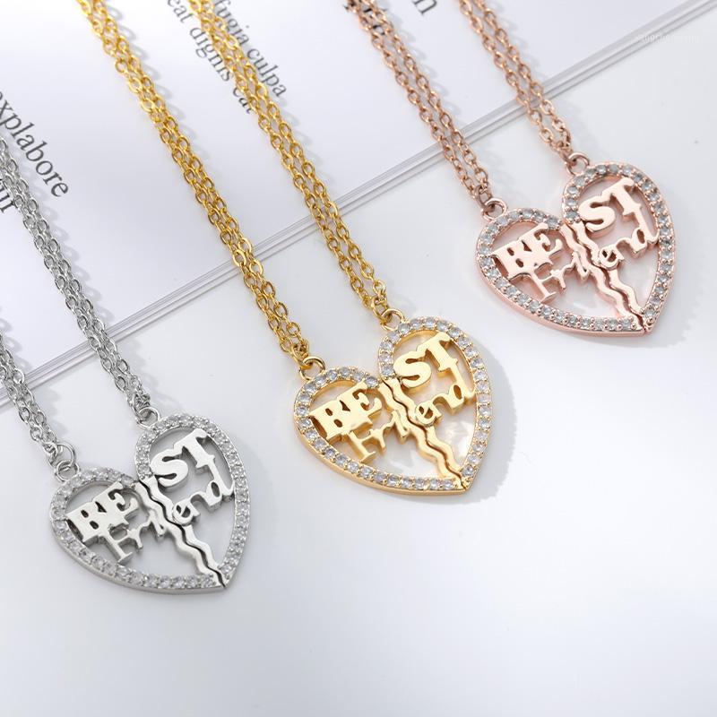 Chains Unisex 2 Pcs BFF Necklace Women Crystal Heart Pendant Friend Letter Fashion Couple Men Friendship Jewelry
Chains Unisex 2 Pcs BFF Necklace Women Crystal Heart Pendant Friend Letter Fashion Couple Men Friendship Jewelry