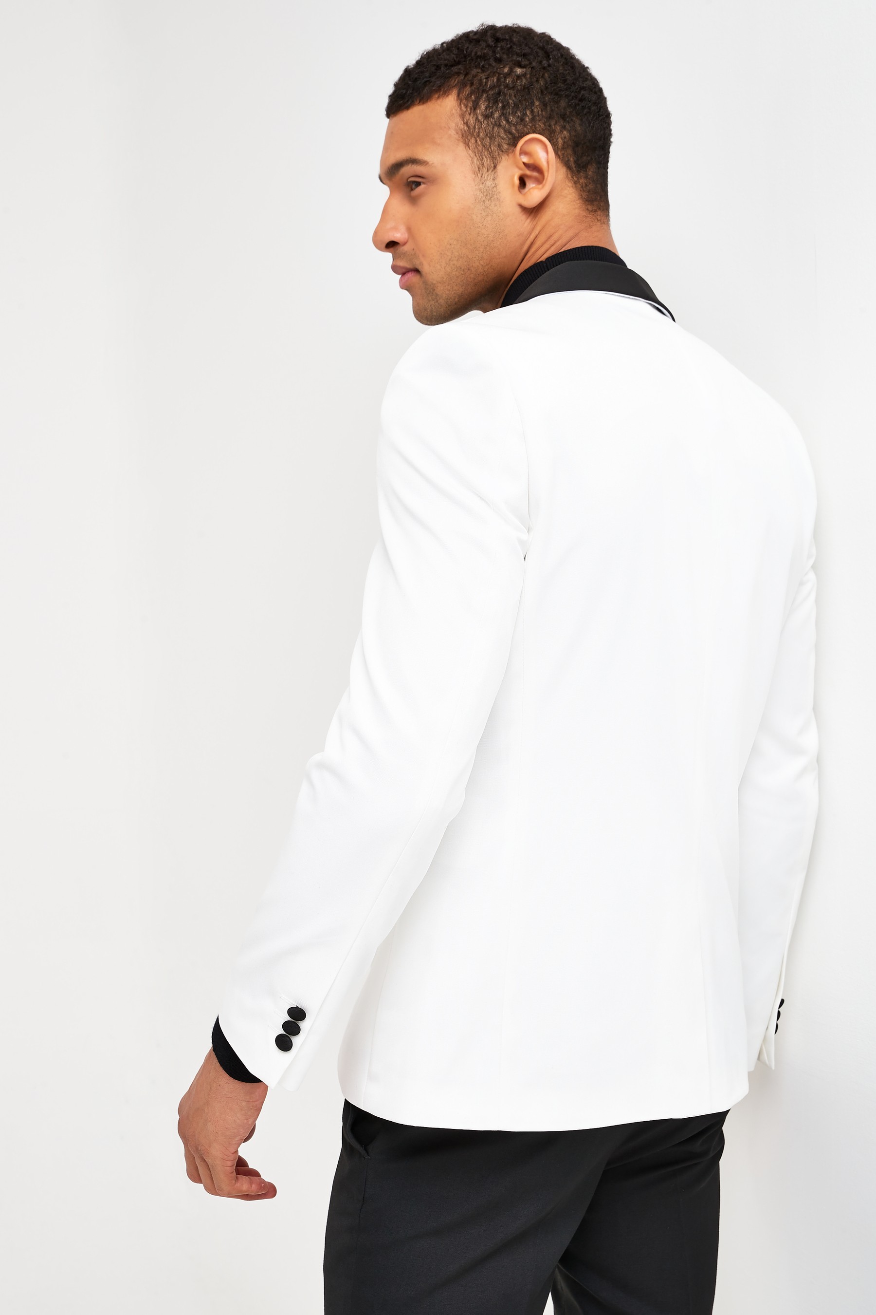 Summer Classic White Mens Pants Suits Black Shawl Lapel Groom Best Man Jacket Party Prom Wedding Blazer Tuxedos Custom 2 piece