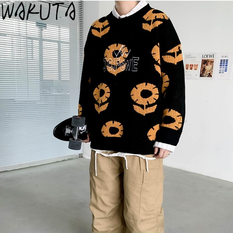 Women's Sweaters WAKUTA INS 2021 Couples Oversized Floral Knit Pullover Chic Streetwear Casual Korean Dailywear Vintage Knitted Tops, White;black
Women's Sweaters WAKUTA INS 2021 Couples Oversized Floral Knit Pullover Chic Streetwear Casual Korean Dailywear Vintage Knitted Tops, White;black