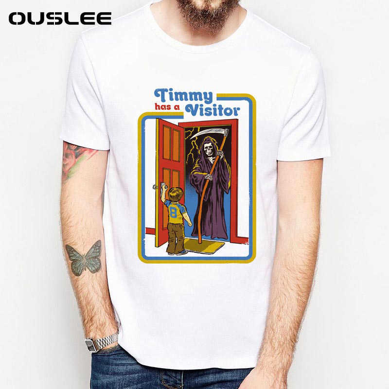 OUSLEE Harajuku Demon T-shirt Men Evil Series Printed Tees Shirts Mens Tops White Short Sleeve Aesthetic T Shirt Streetwear 210629