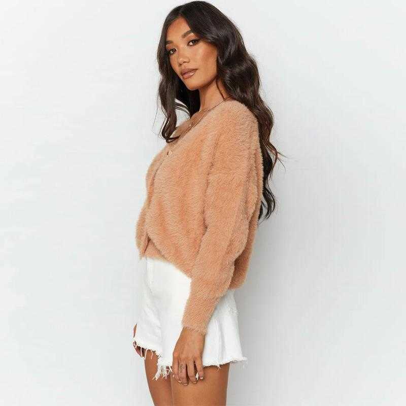 Women Coat Double Faced Fleece Winter Single Breasted Long Sleeve Short Woolen Cardigan Fashion Jacket 210524