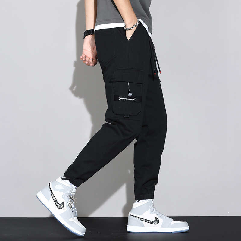 Spring and Summer Big Men Trousers Knitted Sports Pants Men Pants Loose Korean Version of All-Match Overalls Trousers Men 210930