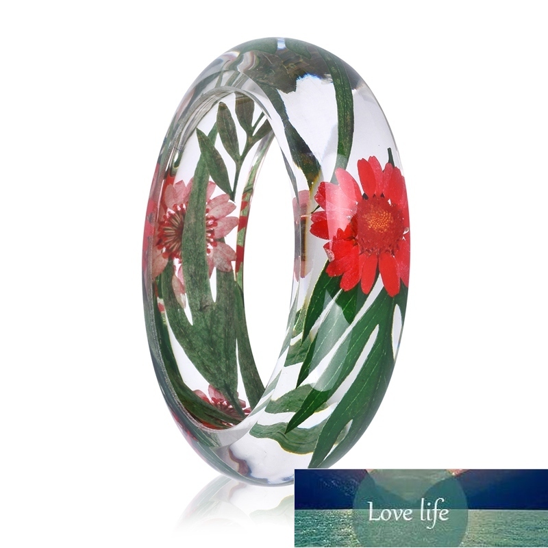 New Dried Flower Resin Bracelet Bangle Real Flower Inside of Bangle Jewelry Best Gifts for Women and Friends Factory price expert design Quality Lates