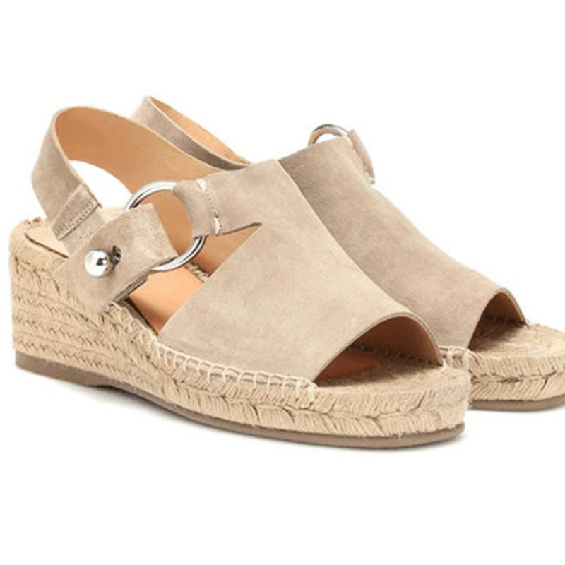 Sandals Women's Espadrille Ankle Strap Comfortable Slippers Ladies Womens Casual Shoes Breathable Flax Canvas Pumps