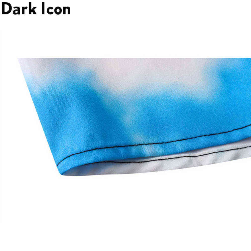 Dark Icon Tie Dye Long Sleeved Shirt Men Turn-down Collar 's Shirts Street Fashion for 210721