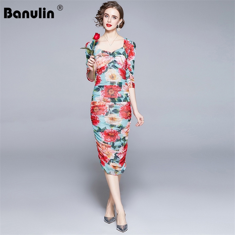 Banulin Summer Runway Sexy Bodycon Dress Women's Long sleeve Flower Print Mesh Elegant Party Midi Vestido N6821 210603, Mixed color
Banulin Summer Runway Sexy Bodycon Dress Women's Long sleeve Flower Print Mesh Elegant Party Midi Vestido N6821 210603, Mixed color