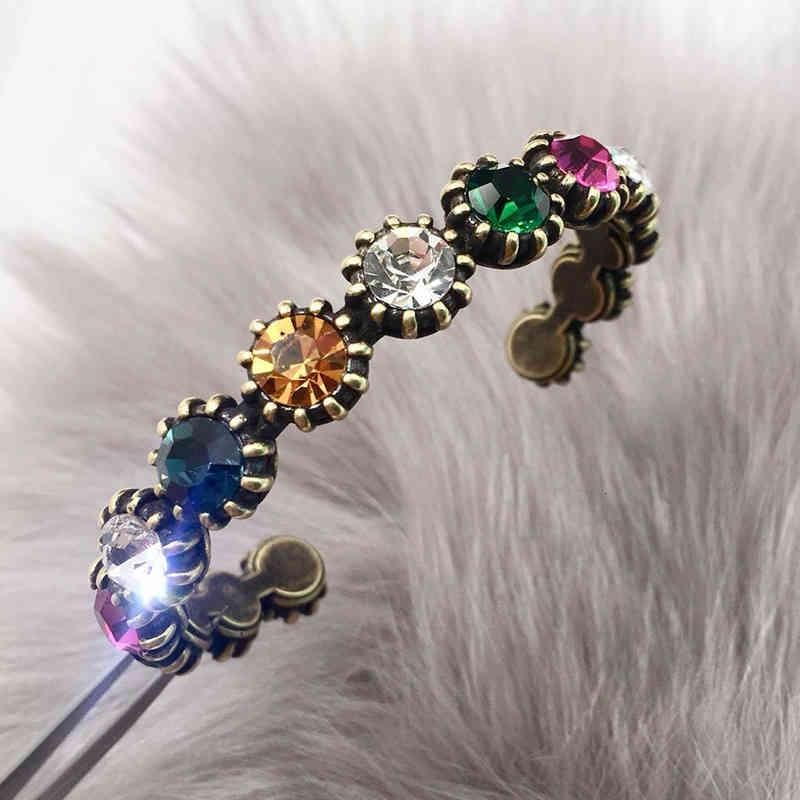 Charm Bracelets 09 Color Diamond Open Tide Ins National Style Design Super Flash Crystal Fashion