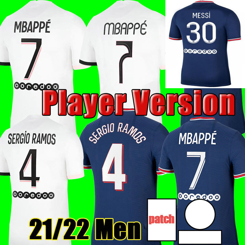 #30 MESSI Player Version 2021 2022 Soccer Jersey #4 SRERGIO RAMOS #7 MBAPPE Soccer Shirt Home Blue ICARDI VERRATTI Away White Men Adult Football, Black;yellow
#30 MESSI Player Version 2021 2022 Soccer Jersey #4 SRERGIO RAMOS #7 MBAPPE Soccer Shirt Home Blue ICARDI VERRATTI Away White Men Adult Football, Black;yellow