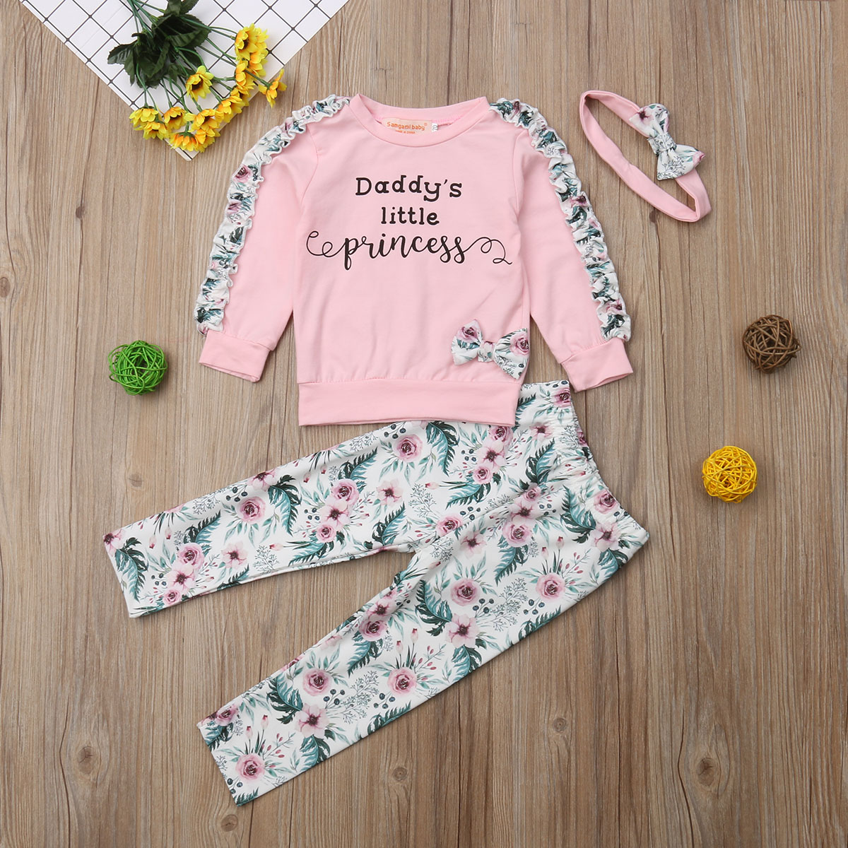 Autumn Winter Cute Pretty Infant Baby Girls Clothes 3PCS Ruffles Sleeve Letter Floral Pink Pullover Tops+Pants+Headband, Default color
Autumn Winter Cute Pretty Infant Baby Girls Clothes 3PCS Ruffles Sleeve Letter Floral Pink Pullover Tops+Pants+Headband, Default color