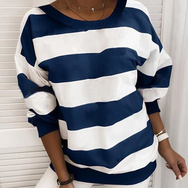 Autumn Striped Hooded Drawstring Hoodies Women Dropped Shoulder Long Sleeve Female Hoodie Streetwear Casual Ladies Sweatshirts 201211