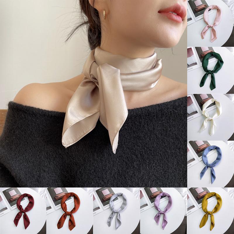 Scarves 1PCS Women's Solid Color Small Square Scarf Silk Women Spring And Autumn Summer Fashion All-match Turban S78 
Scarves 1PCS Women's Solid Color Small Square Scarf Silk Women Spring And Autumn Summer Fashion All-match Turban S78