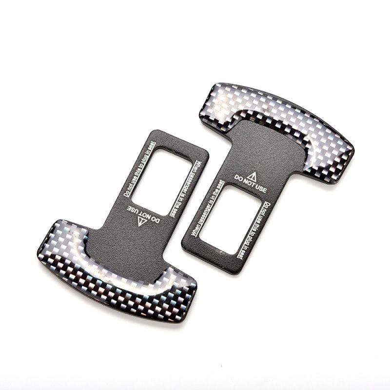2pcs Universal Alloy Car Safety Seat Belt Buckle Alarm Stopper Seat Belt Padding Extension Buckle Plug Seatbelt Clip