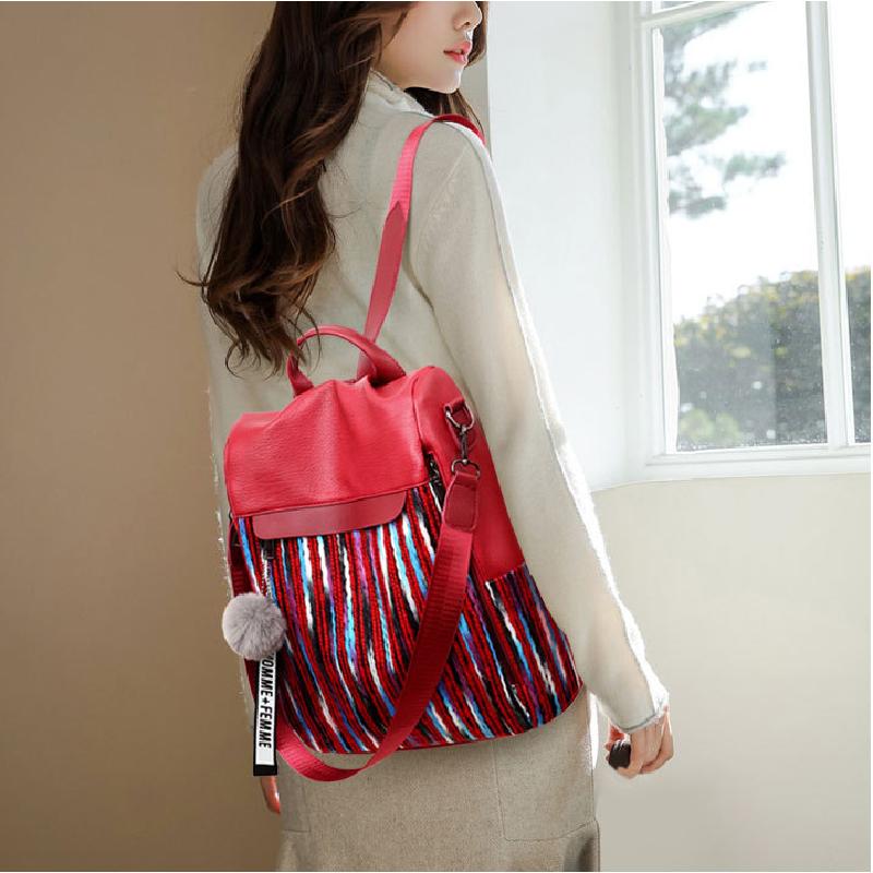 Outdoor Bags Women Leather Anti-theft Backpack Quality Retro Female Shoulder Bag Waterproof Wear-resistant Travel School Ladies, Red color
Outdoor Bags Women Leather Anti-theft Backpack Quality Retro Female Shoulder Bag Waterproof Wear-resistant Travel School Ladies, Red color