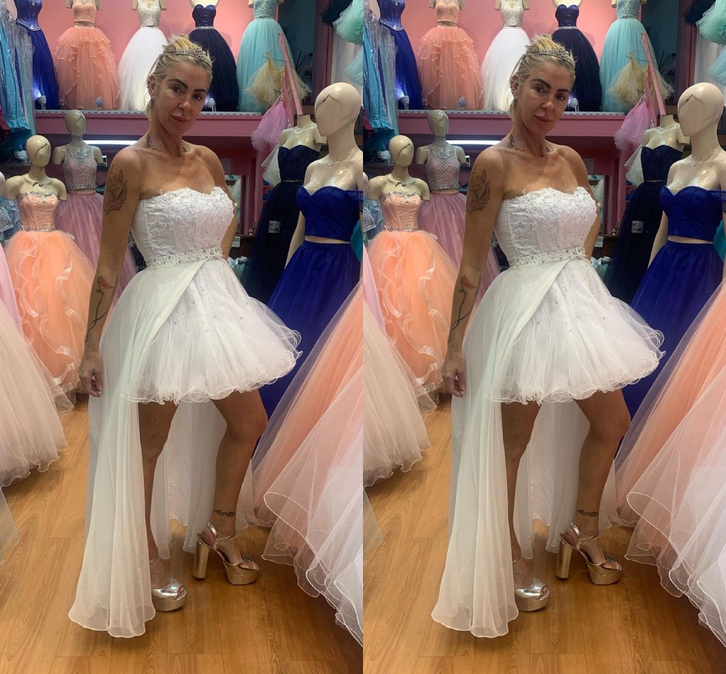 Elegant White Hi Low 2022 Homecoming Prom Dress Detachable Skirt Chiffon Tulle Lace Sequined Beaded Ruched Quinceanera Graduation Cocktail Dresses, Light yellow
Elegant White Hi Low 2022 Homecoming Prom Dress Detachable Skirt Chiffon Tulle Lace Sequined Beaded Ruched Quinceanera Graduation Cocktail Dresses, Light yellow