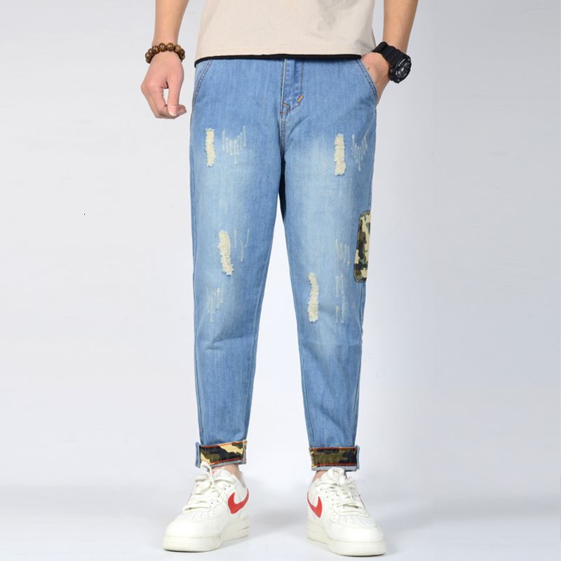 2021 New Men's 100% Cotton Casual Ripped Jeans Camouflage Stitching Pants Printed Pocket Quality Fabric Street Fashion Menswear 85gw, Blue
2021 New Men's 100% Cotton Casual Ripped Jeans Camouflage Stitching Pants Printed Pocket Quality Fabric Street Fashion Menswear 85gw, Blue