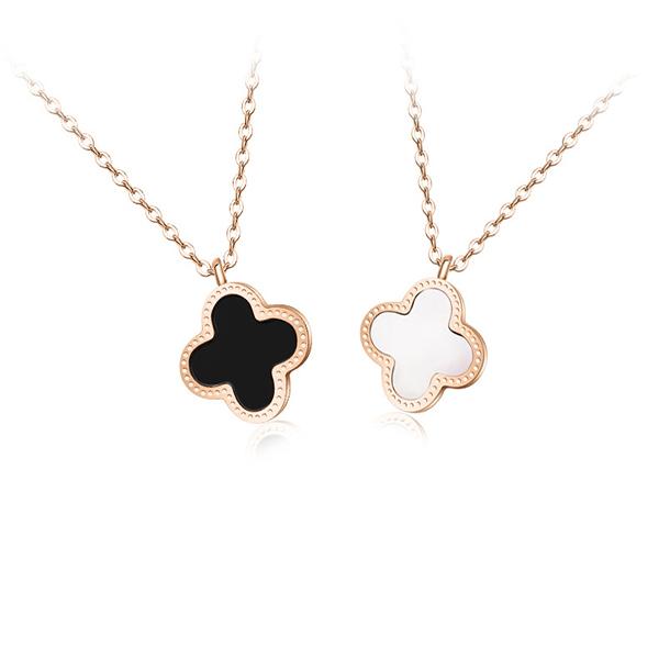 European and American fashion four leaf titanium steel Gold-zircon necklace bracelet
European and American fashion four leaf titanium steel Gold-zircon necklace bracelet