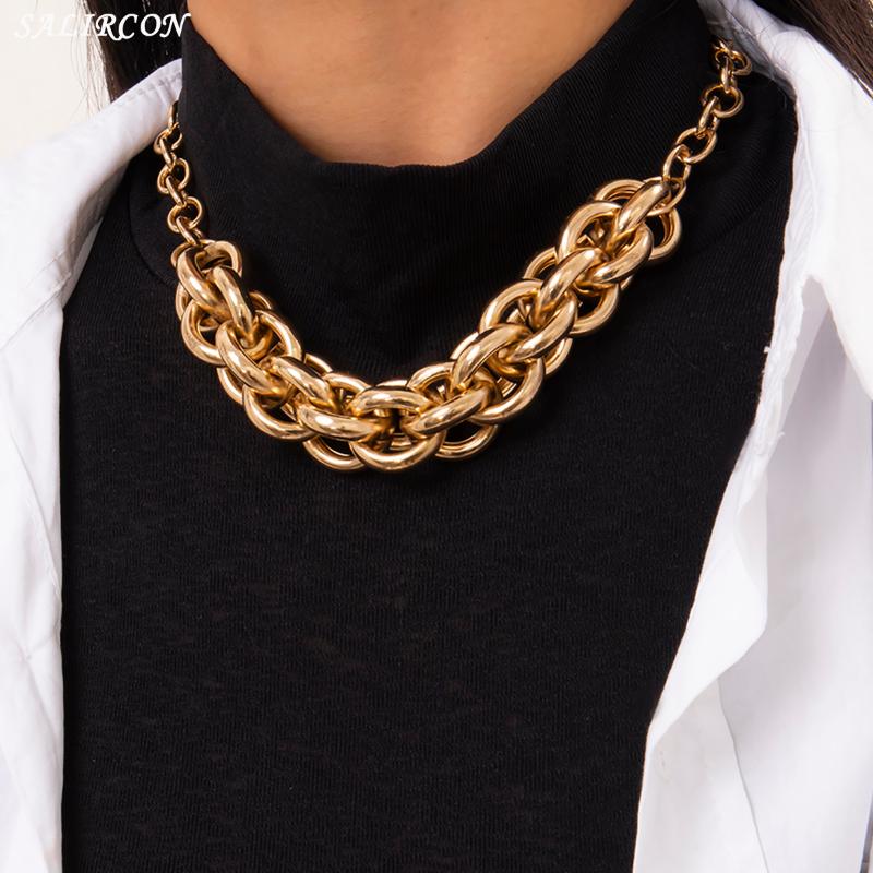 Chains Salircon Punk Big Chunky Choker Necklace For Women Men Vintage Gold Color Thick Heavy Chain On The Neck Goth Jewelry
Chains Salircon Punk Big Chunky Choker Necklace For Women Men Vintage Gold Color Thick Heavy Chain On The Neck Goth Jewelry