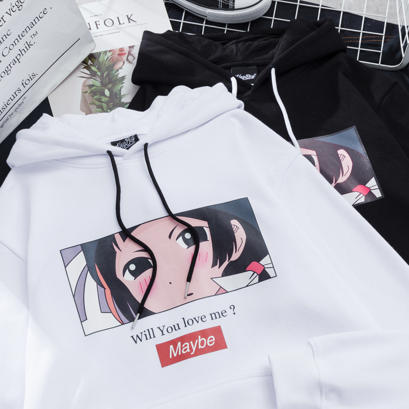 YouGeMan Harajuku Streetwear Hoodies For Women Long Sleeve Hooded Sweatshirt Korean Ulzzang Print Fleece Sweatshirts Female Coat 201201