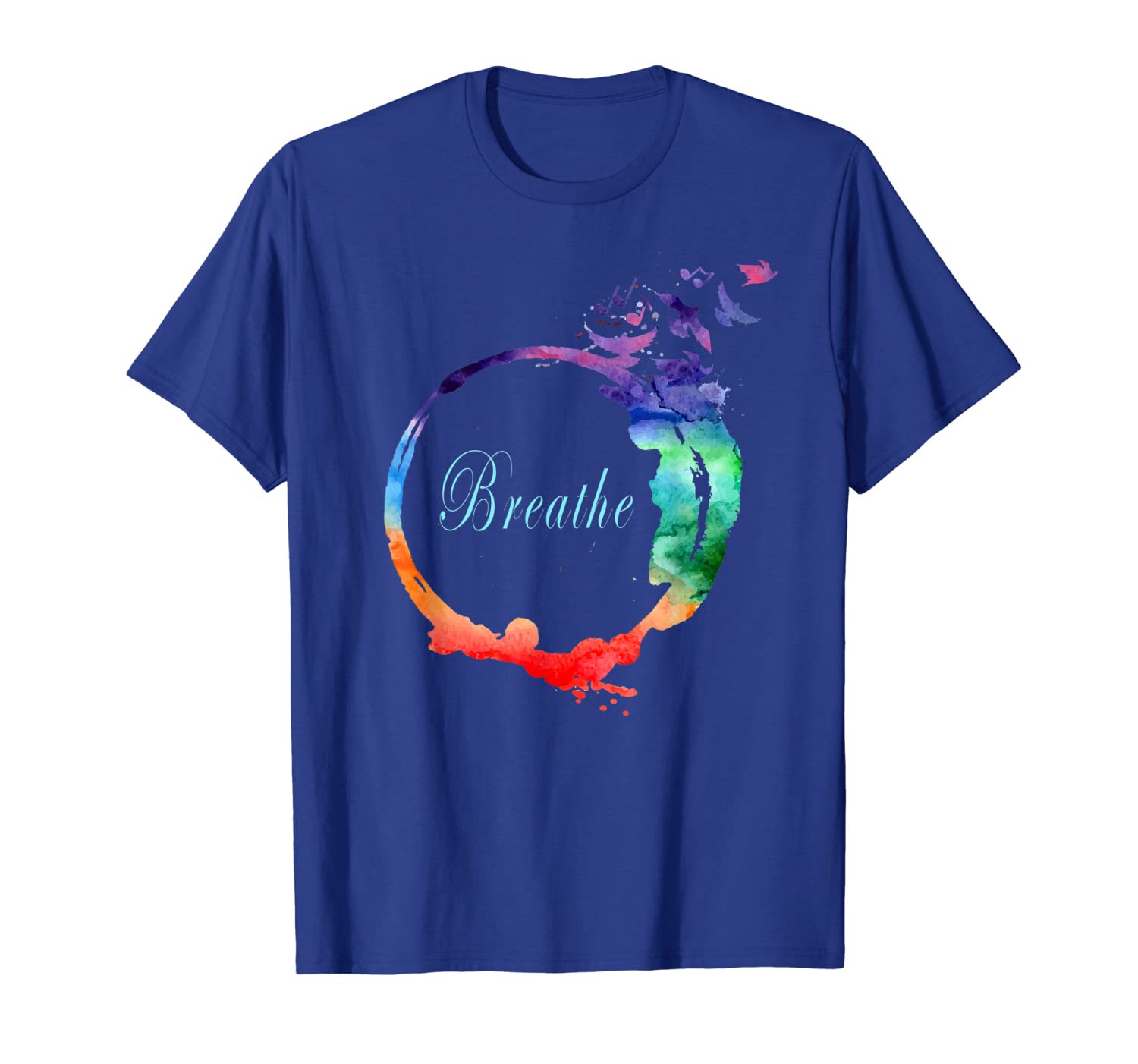 Breathe Shirt Cool Heavenly Breath Nature Yoga Tee Gift, White;black