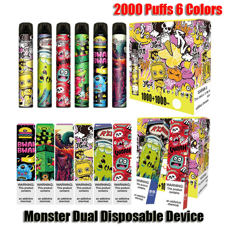Authentic Monster Dual Disposable Device Kit 2000 Puffs Prefilled 6ml 2 In 1 Pod Kit Vape Pen Original VS Bar Plus
Authentic Monster Dual Disposable Device Kit 2000 Puffs Prefilled 6ml 2 In 1 Pod Kit Vape Pen Original VS Bar Plus
