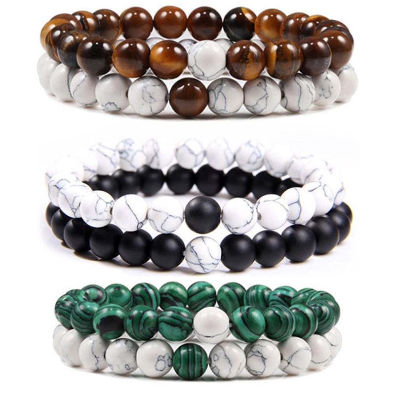 Link, Chain 2Pcs/Set Couple Distance Bracelets Velvet Packing Classic Natural Stone White Black Beaded Bracelet For Men Women Jewelry Gifts
Link, Chain 2Pcs/Set Couple Distance Bracelets Velvet Packing Classic Natural Stone White Black Beaded Bracelet For Men Women Jewelry Gifts