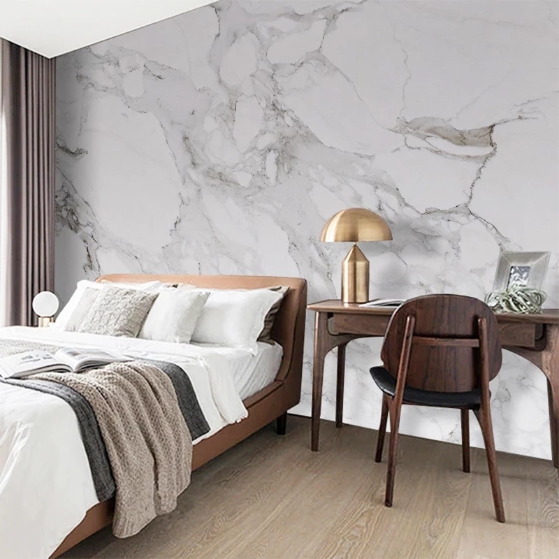 Custom Photo Mural Wallpaper 3D Jazz White Marble Wall Living Room TV Sofa Bedroom Theme Hotel Modern Waterproof