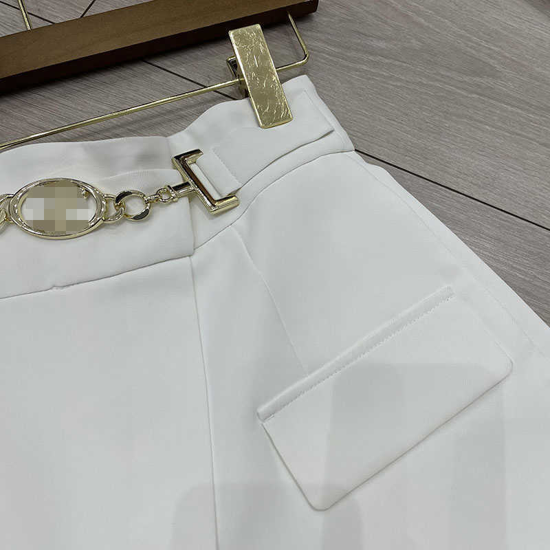 Casual Dot Short For Women High Waist Patchwork Metal Buckle Elegant Loose Shorts Female Clothes Summer Fashion Stylish 210531