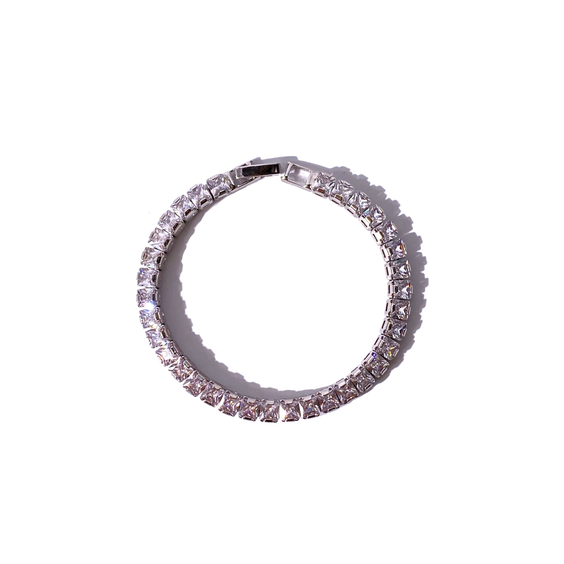 Square Diamond Bracelet Tennis Two Colors Spring Summer 2021 Silver Gold No Box